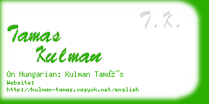 tamas kulman business card